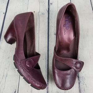 CLARKS | Indigo leather heeled maryjane shoes